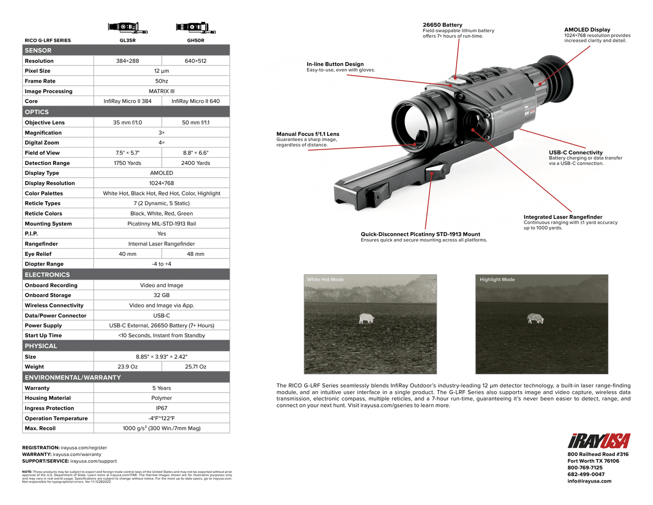 RICO G-LRF 640 3X 50mm Thermal Weapon Sight